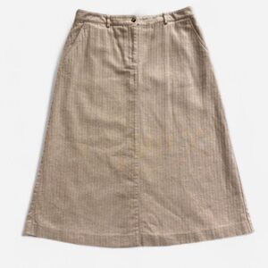 L.L.Bean Cream Cotton Skirt — Classic Fit, Straight Silhouette | Size 14